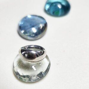 Authentic Pandora Retired Liquid Silver Pendant Small Smooth Pendant S925